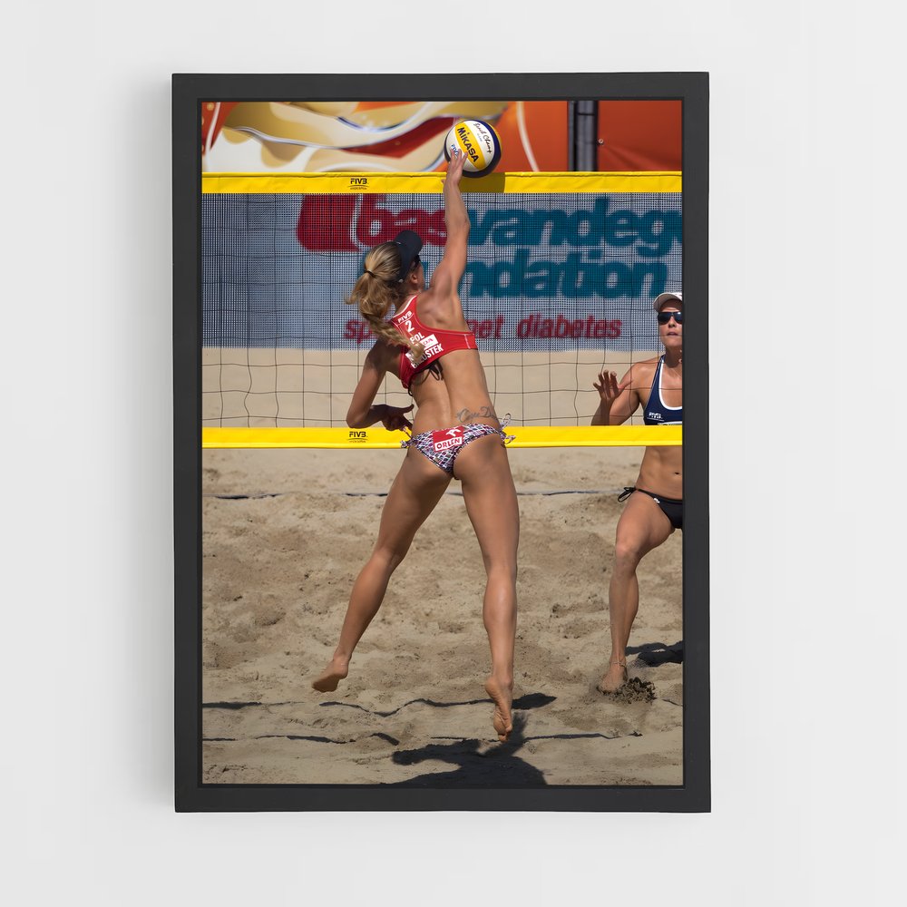 Poster Énergie de Plage – affiche Beach-volley (vue 2)